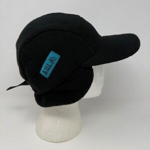 Vintage Y2K Bula USA Black Fleece 5 Panel Hat Trapper Adjustable Strap